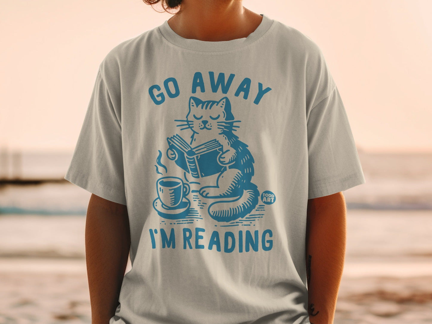 Go Away I'm Reading A Cat Lover's Graphic T-Shirt