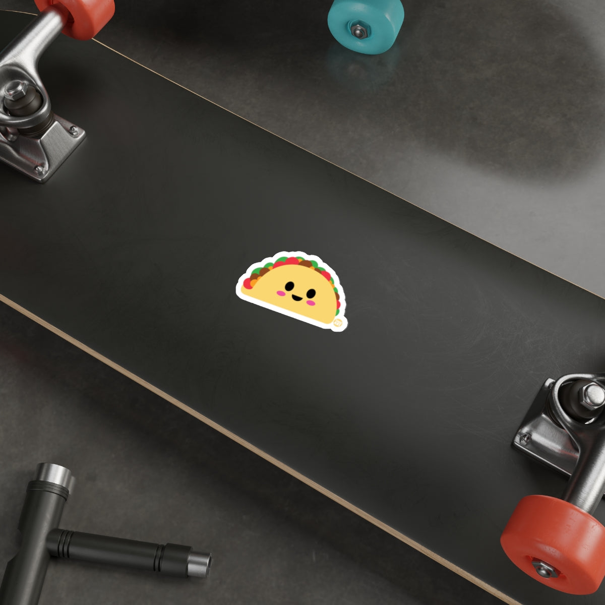 Cute Taco Graphic Sticker on Skateboard Surface Sticker