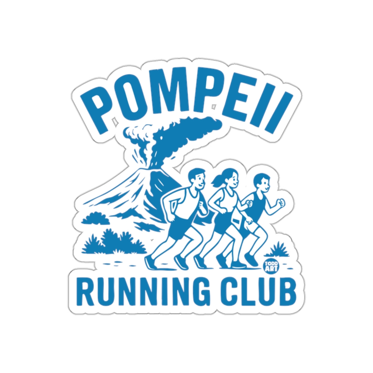 Pompeii Running Club Group Image Blue Illustration sticker