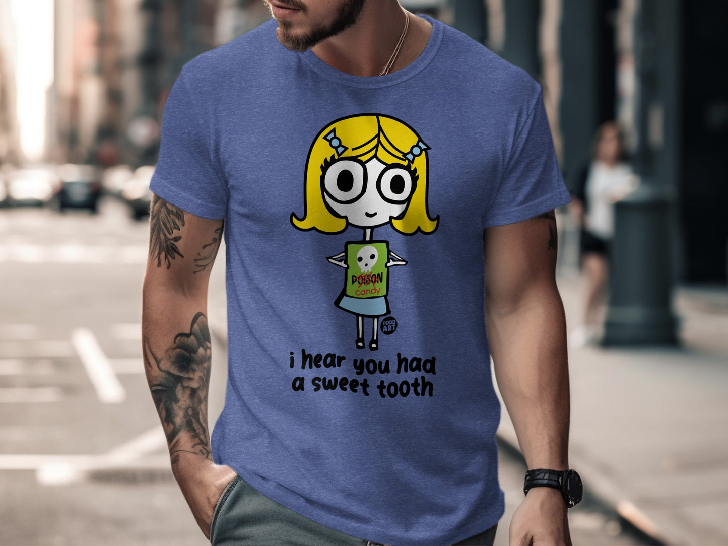 Graphic Tee with Quirky Cartoon and Witty Text Design