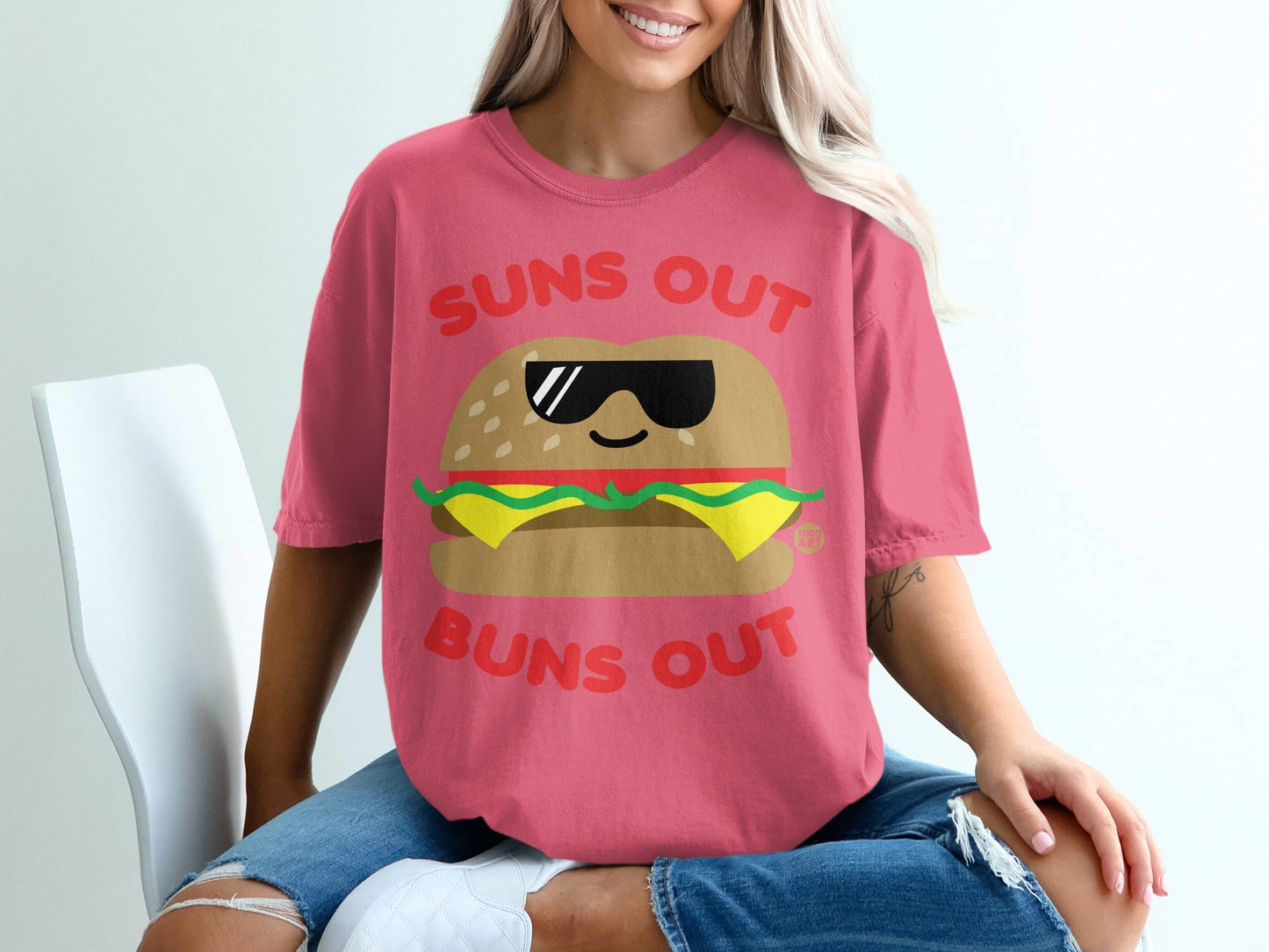 Suns Out Buns Out Burger Graphic Tee Shirt