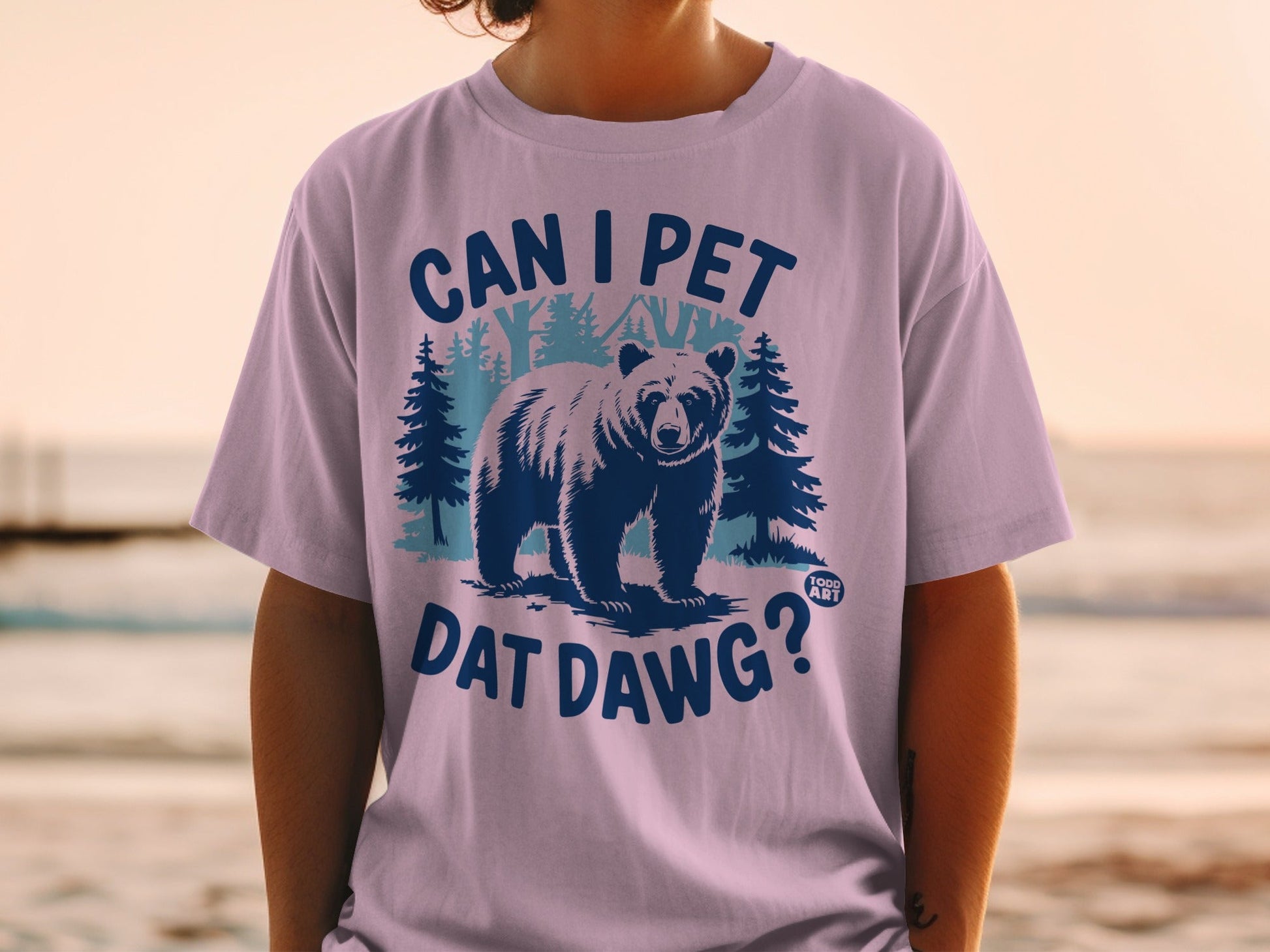 Can I Pet Dat Dawg Bear Graphic T-Shirt