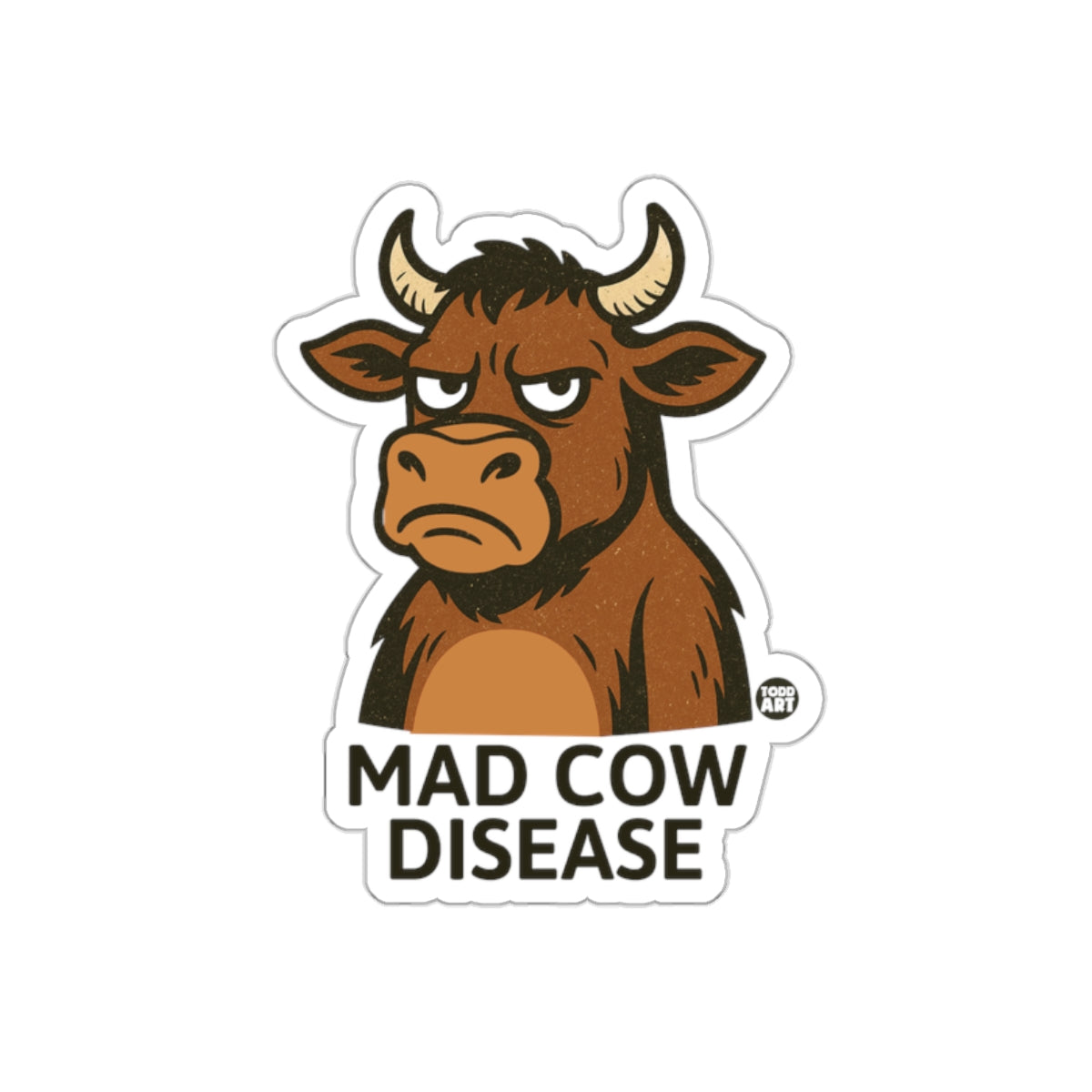Mad Cow Disease Funny Cartoon sticker