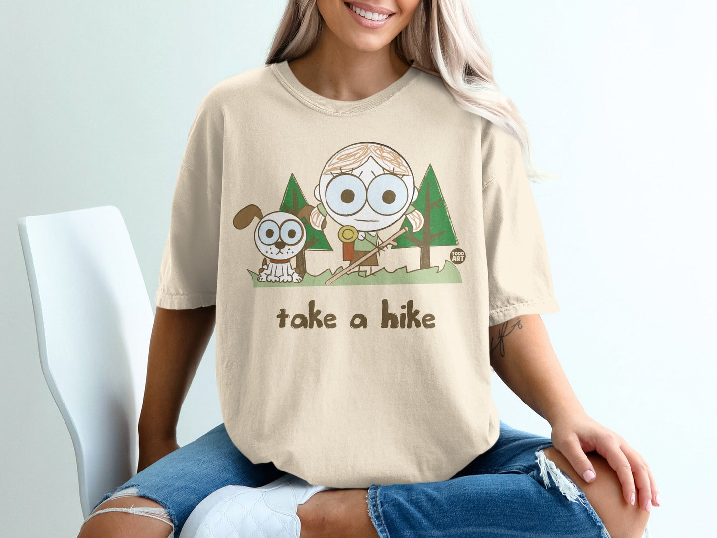 Take a Hike Cartoon Character Graphic T-Shirt