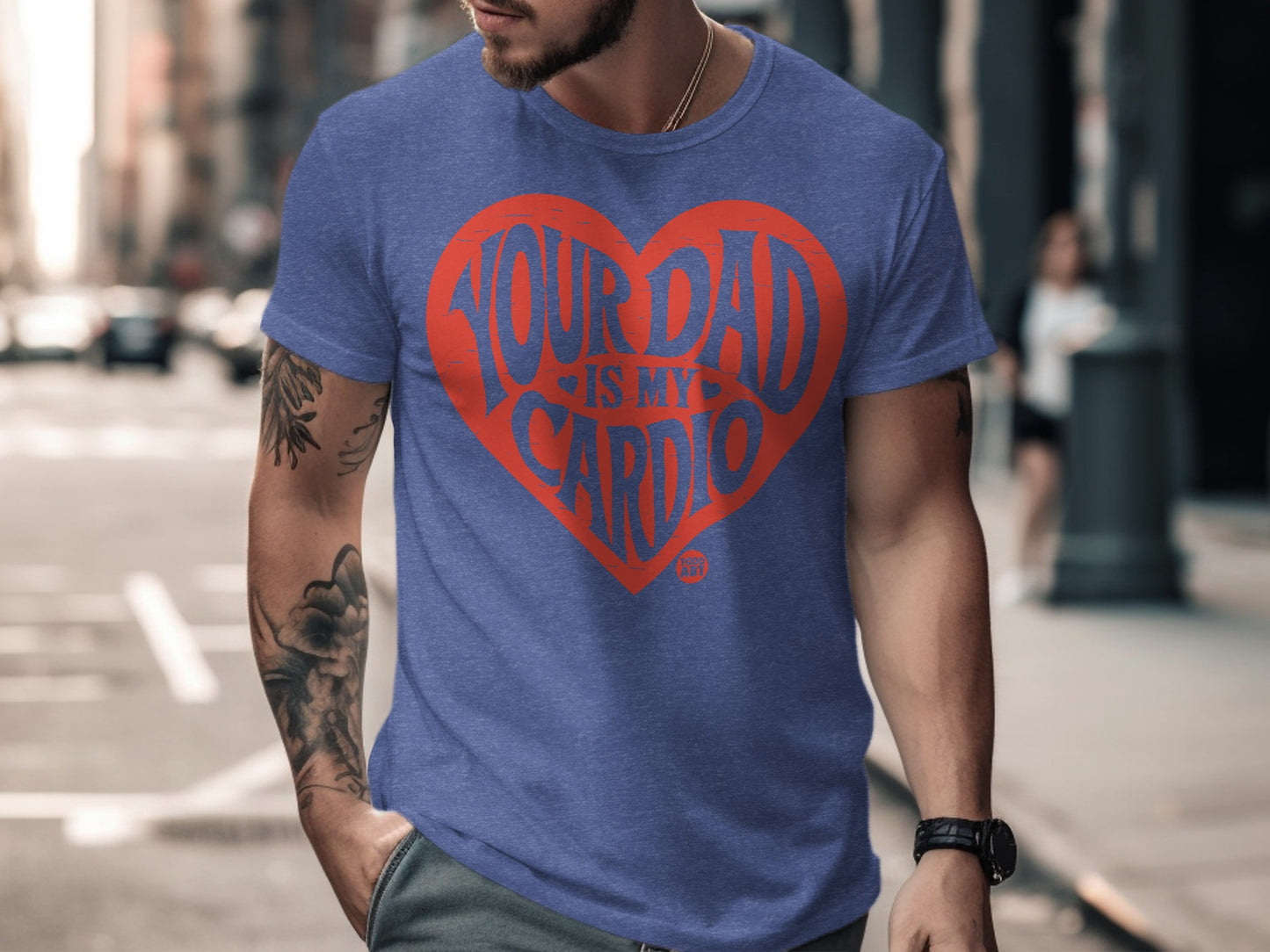 Your Dad Is My Cardio Heart Shape Graphic Tee Product