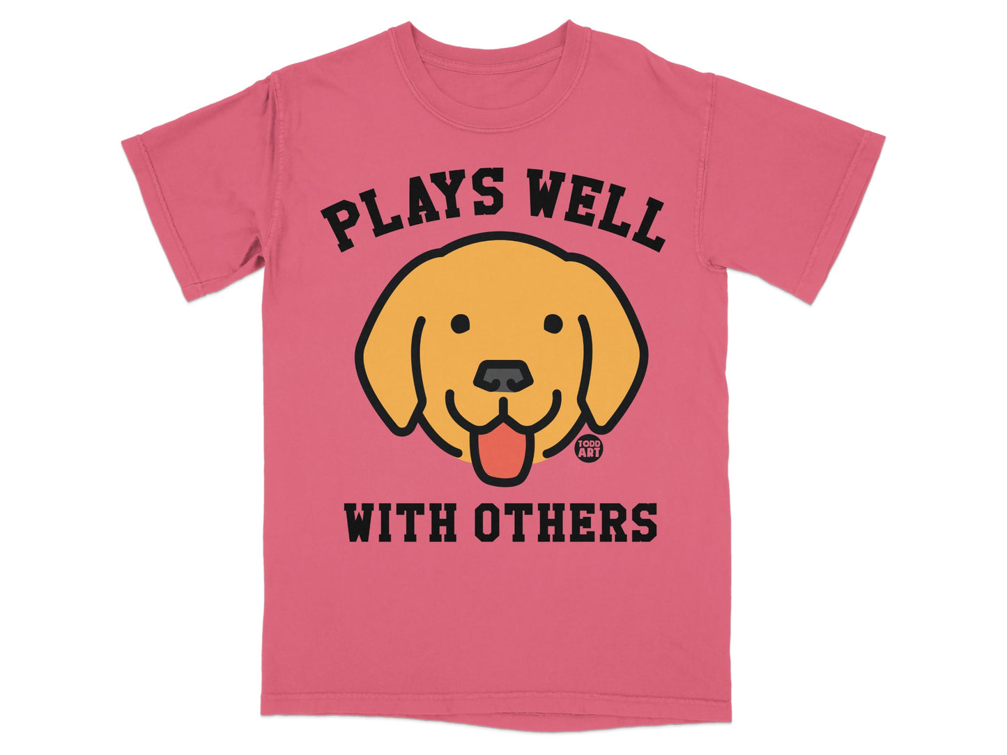 Plays Well With Others Cute Dog Graphic T-Shirt