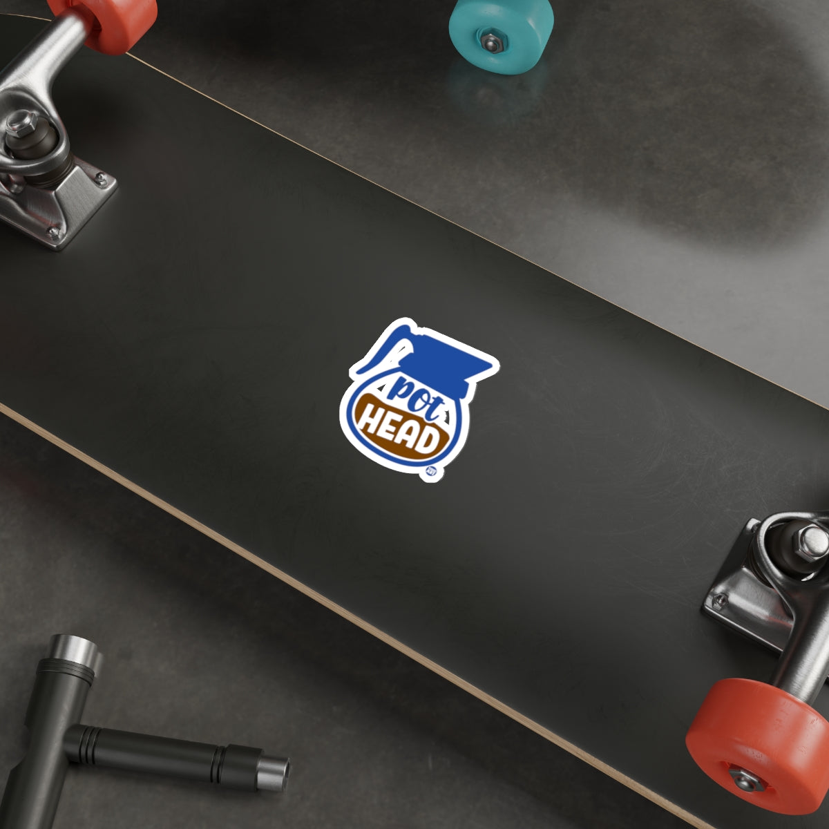 Iconic Pool Head Skateboard Deck Sticker