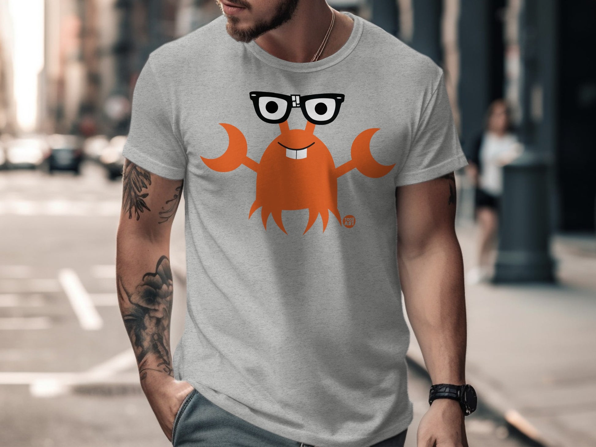 Quirky Octopus with Glasses Graphic Tee product