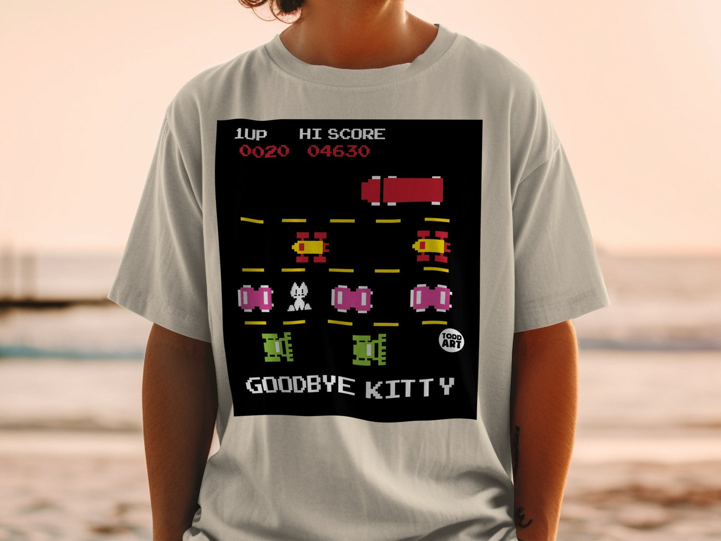 Retro Goodbye Kitty Video Game Graphic T-Shirt