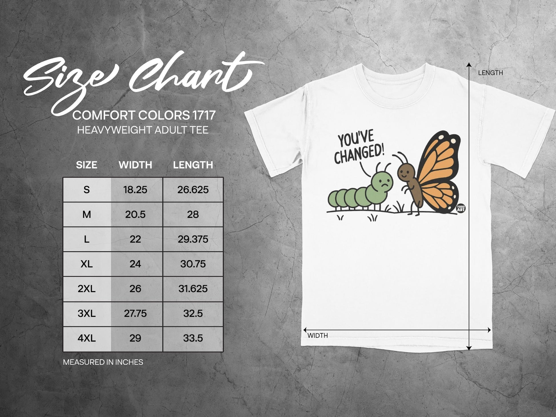 You've Changed Butterfly and Caterpillar Adult Tee