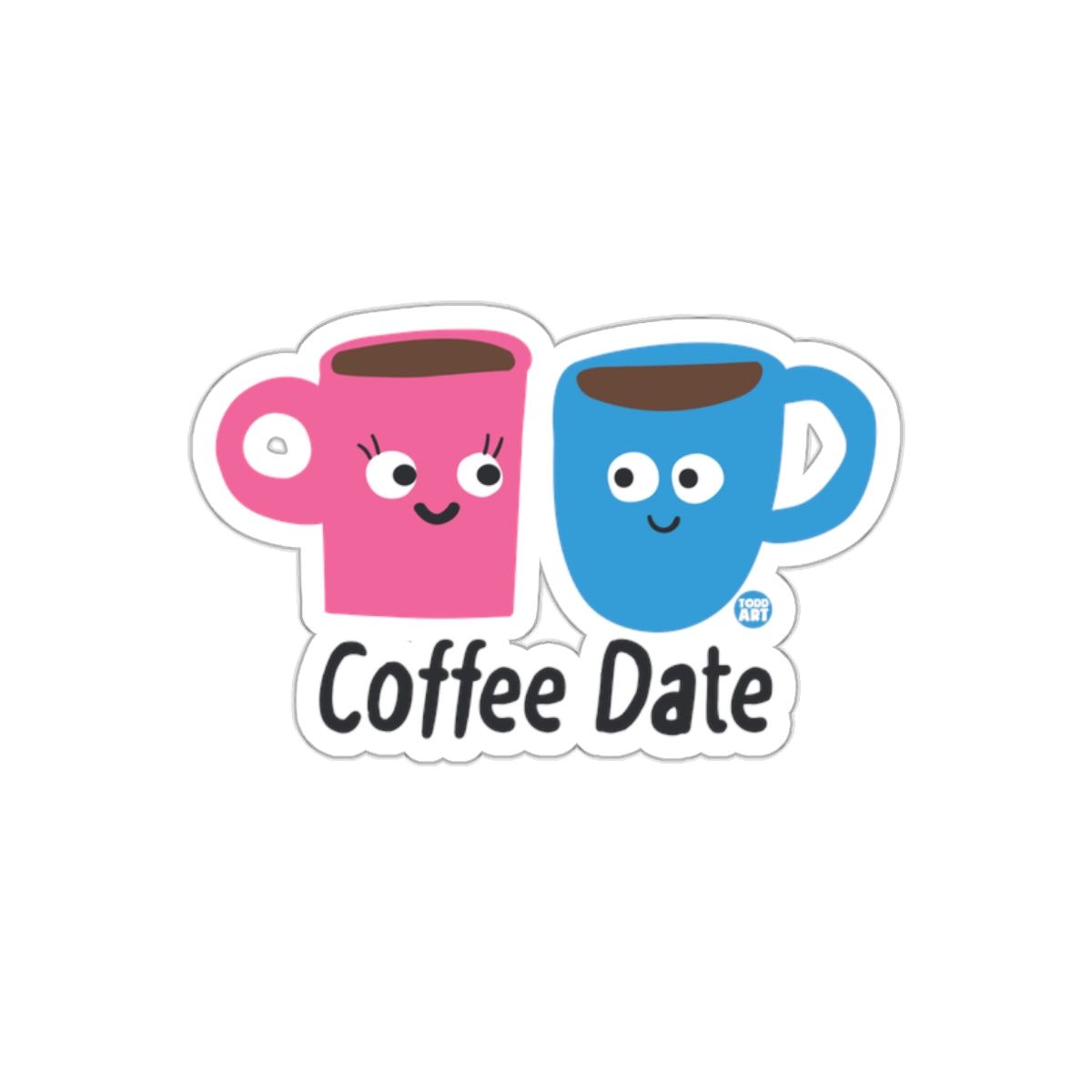 Adorable Coffee Date Cute Mug Illustration Sticker