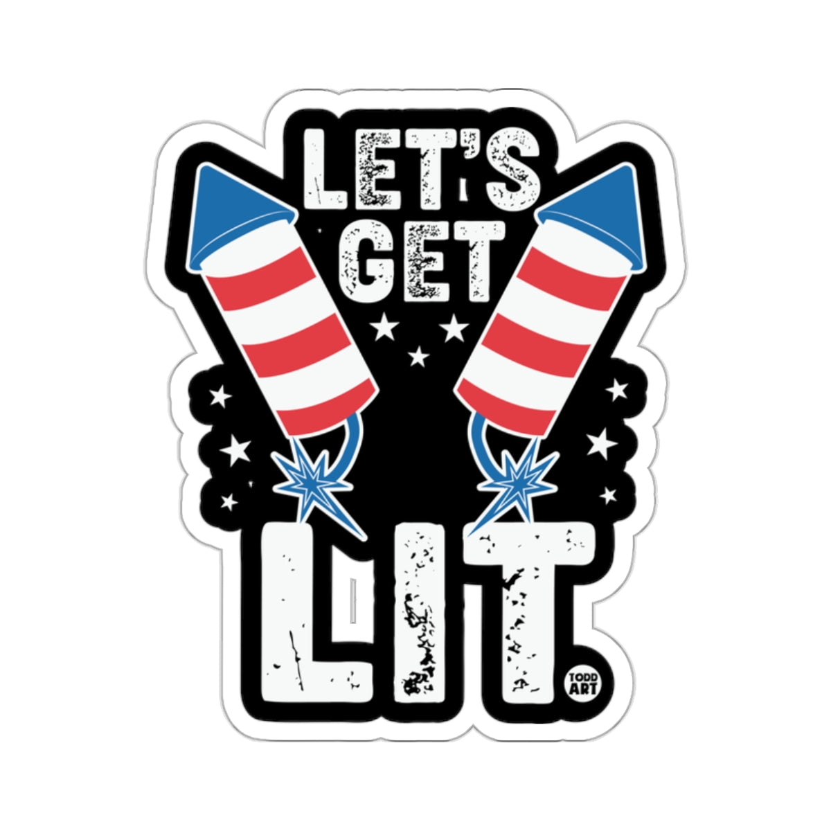 Let's Get Lit Fireworks Celebration Sticker