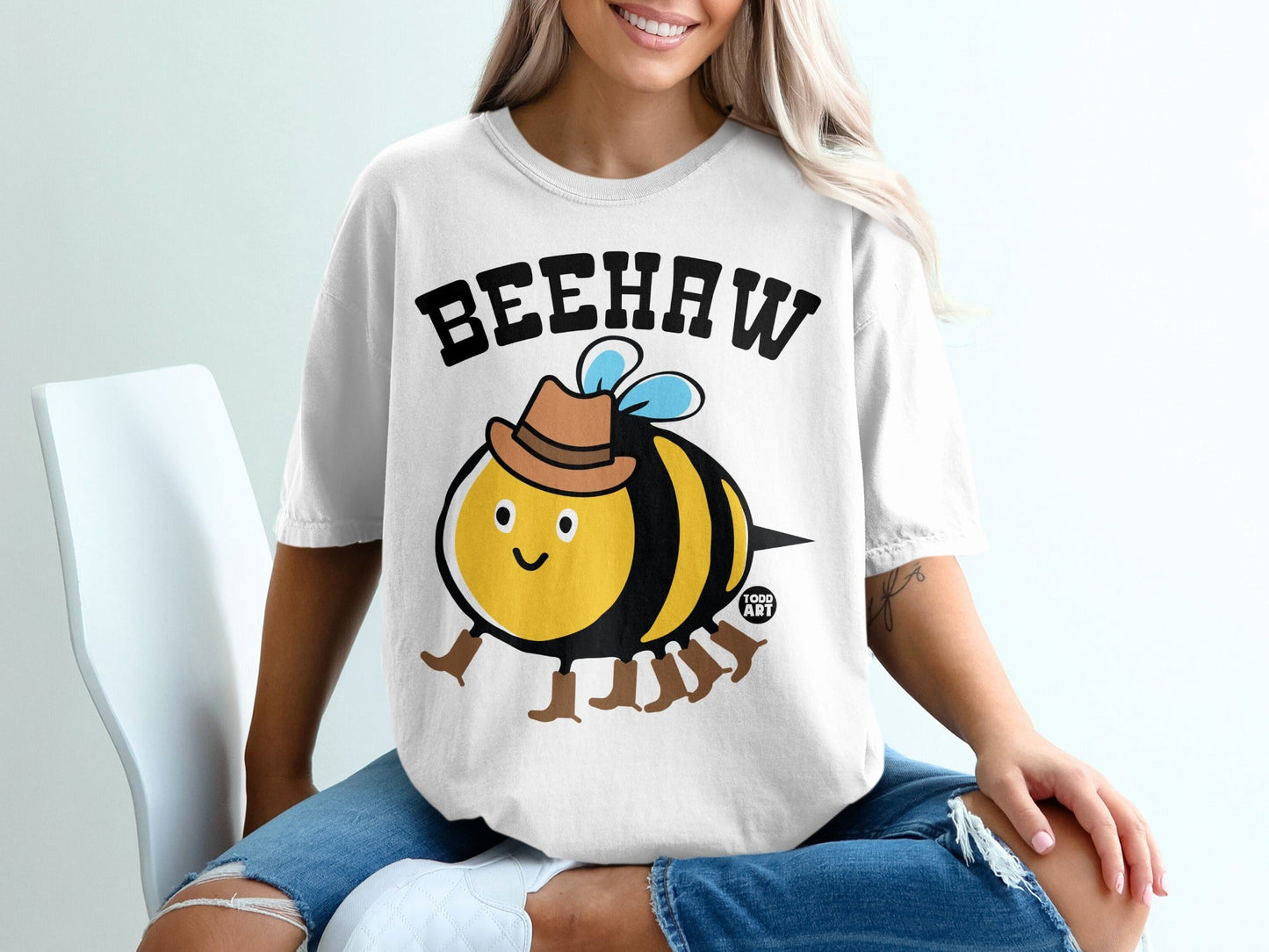Cute Beehaw Cartoon Graphic Design Toddler Art Shirt