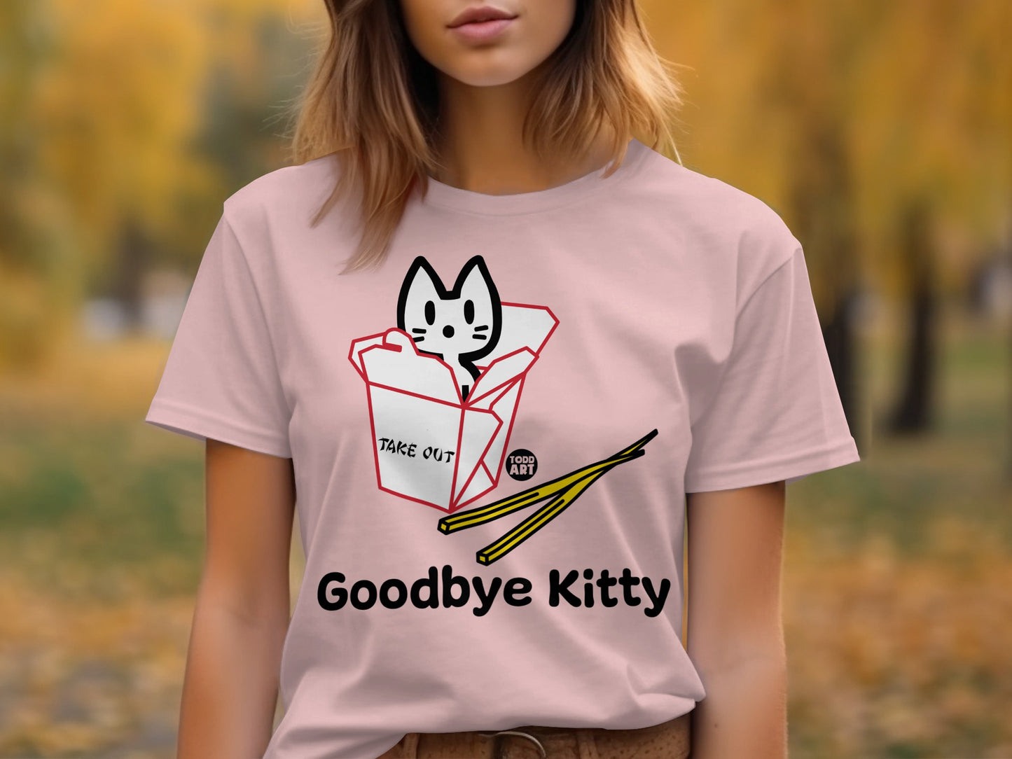 Goodbye Kitty Cute Graphic Design T-shirt
