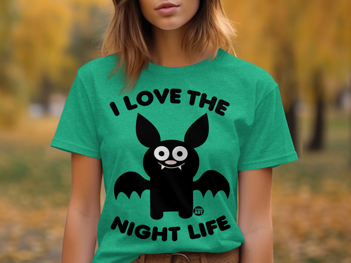 I Love The Night Life Halloween Bat Graphic T-Shirt
