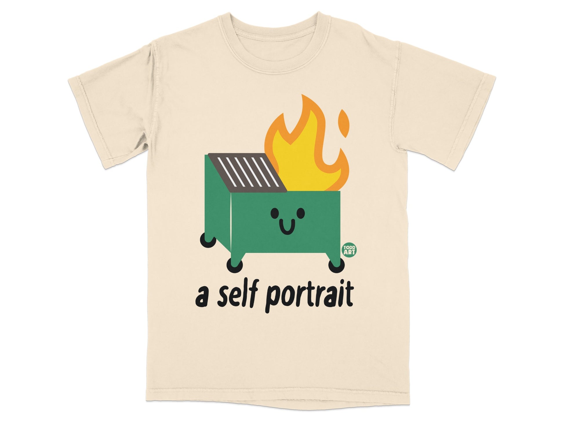 Todd Art Smiling Dumpster Fire a self portrait product type