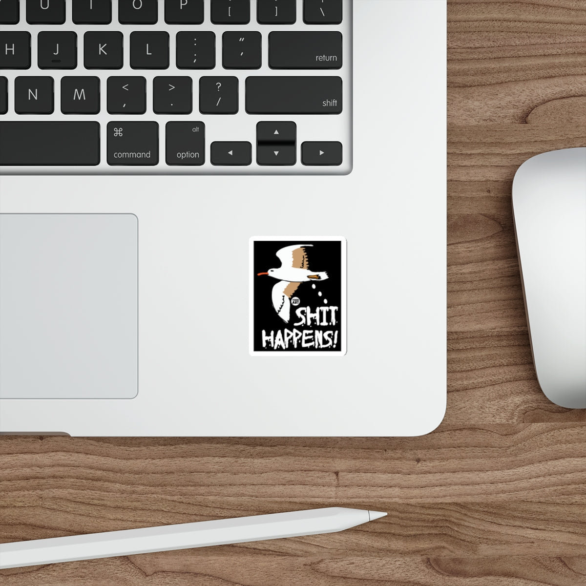 Funny Shit Happens Seagull Sticker for Laptop or Notebook