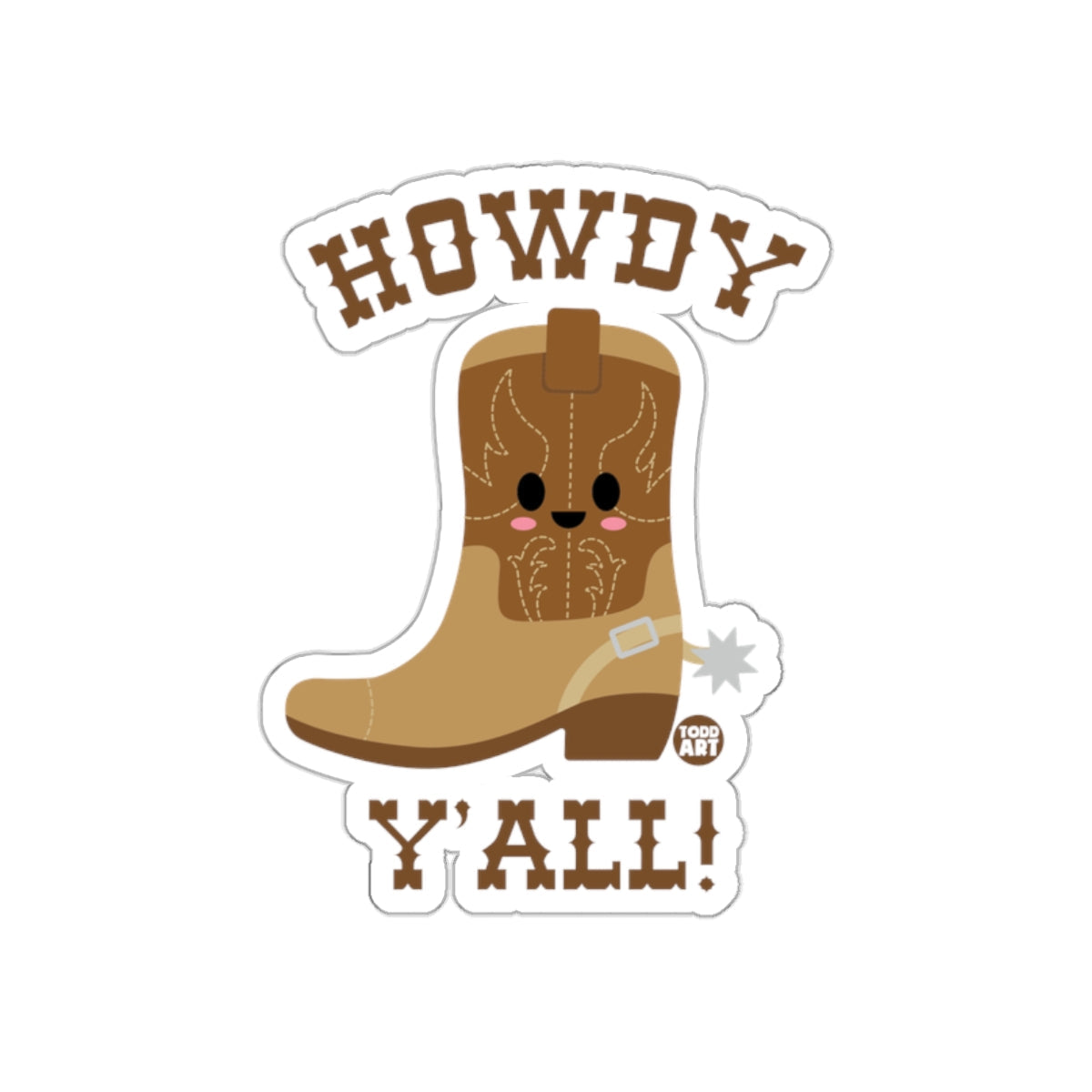 Howdy Y'all Cowboy Boot Sticker for Western Lovers