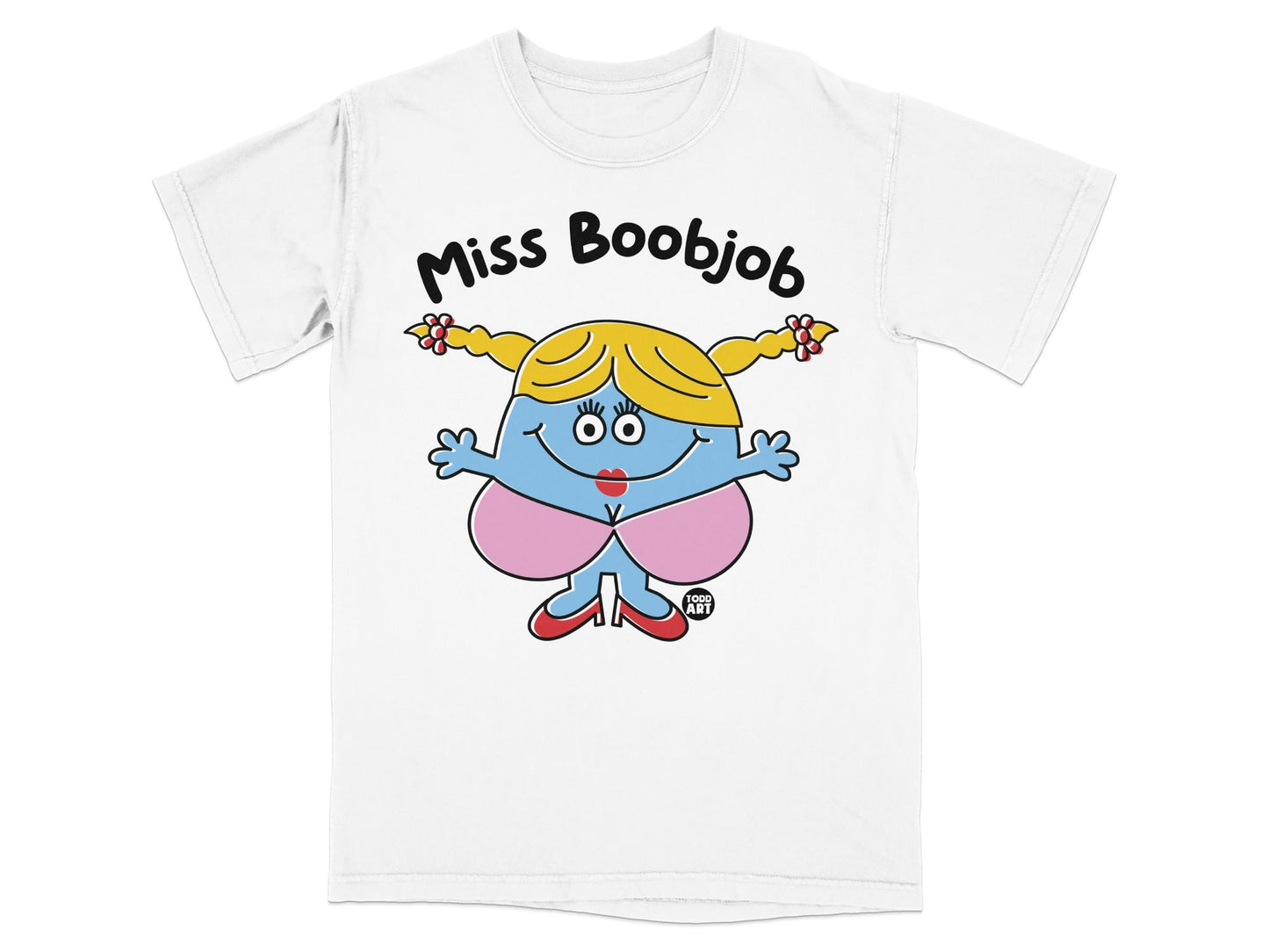 Miss Boobjob Cartoon Character Graphic T-shirt