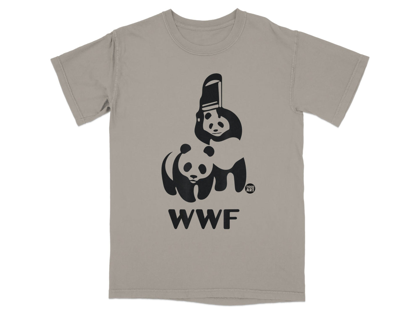 WWF t-shirt with panda graphic and "SOGO ART" logo.