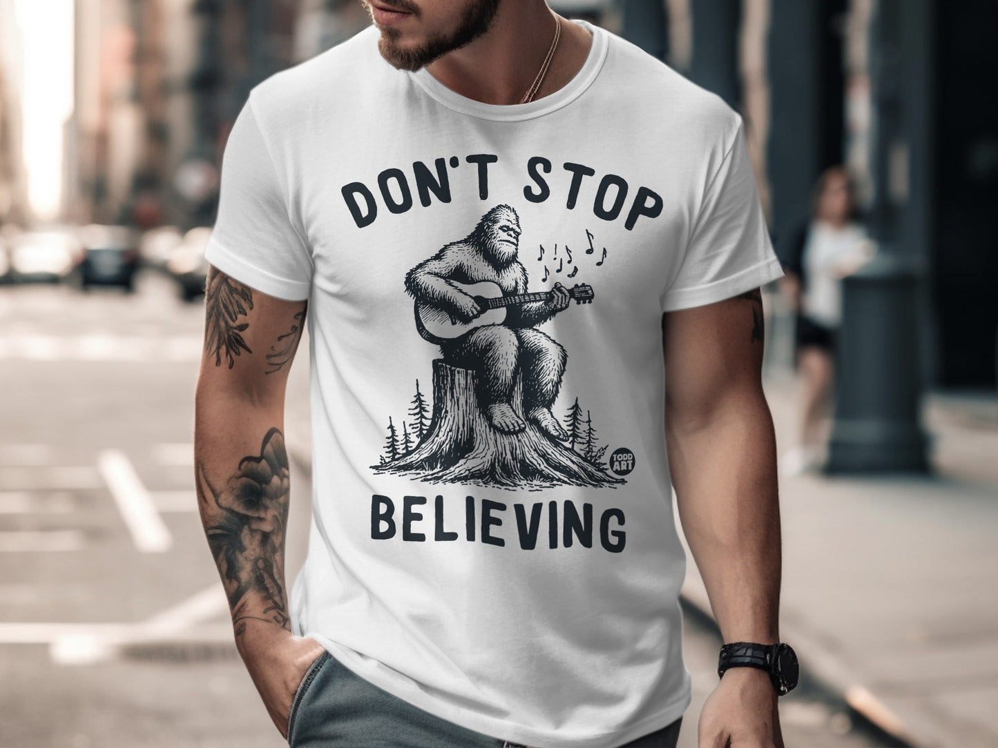 Don't Stop Believing Bigfoot Graphic T-Shirt