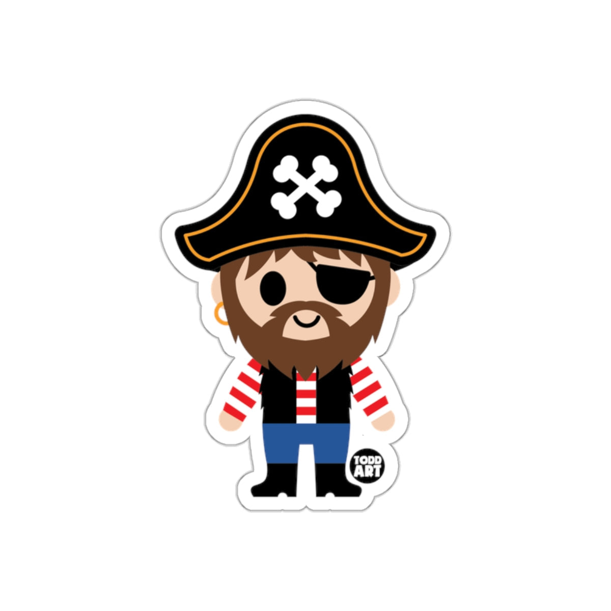 Cute Cartoon Pirate Character Sticker for Kids Fun