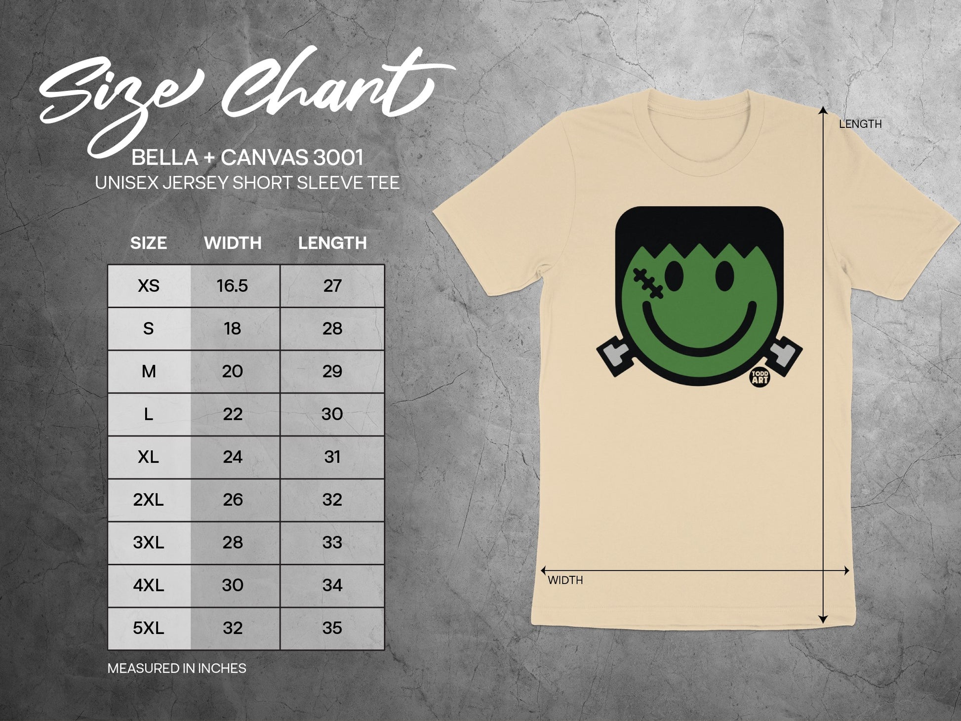 Frankenstein Happy Face Beige Unisex Jersey Short Sleeve Tee product