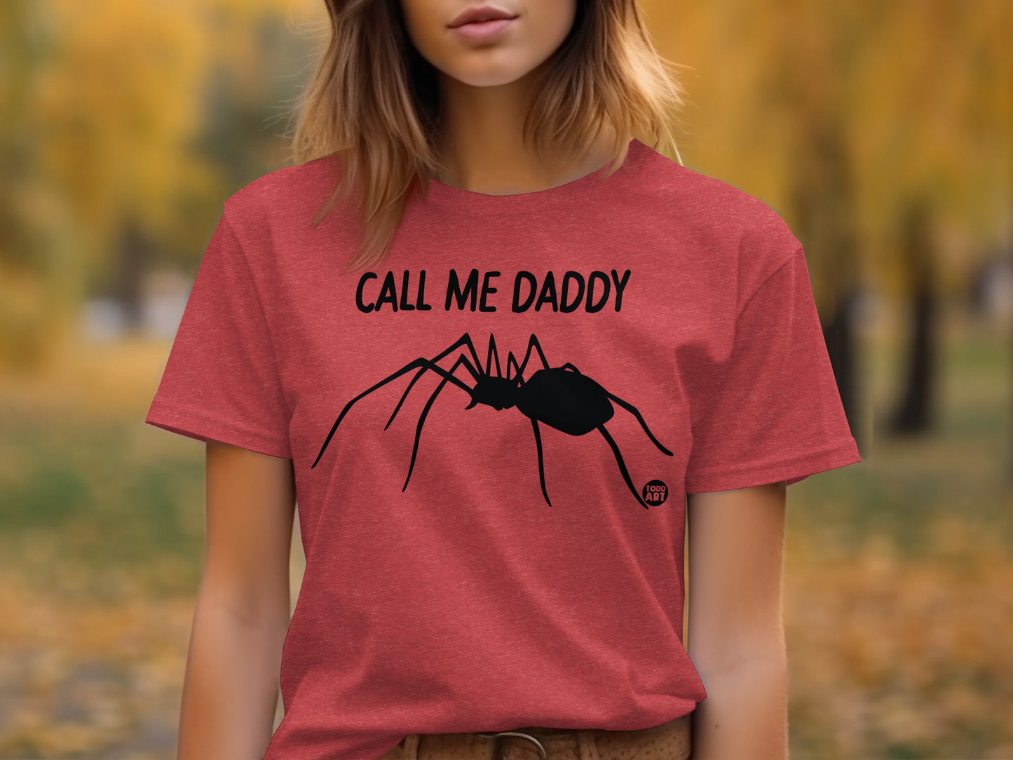 Funny Call Me Daddy Spider Graphic Tee Shirt