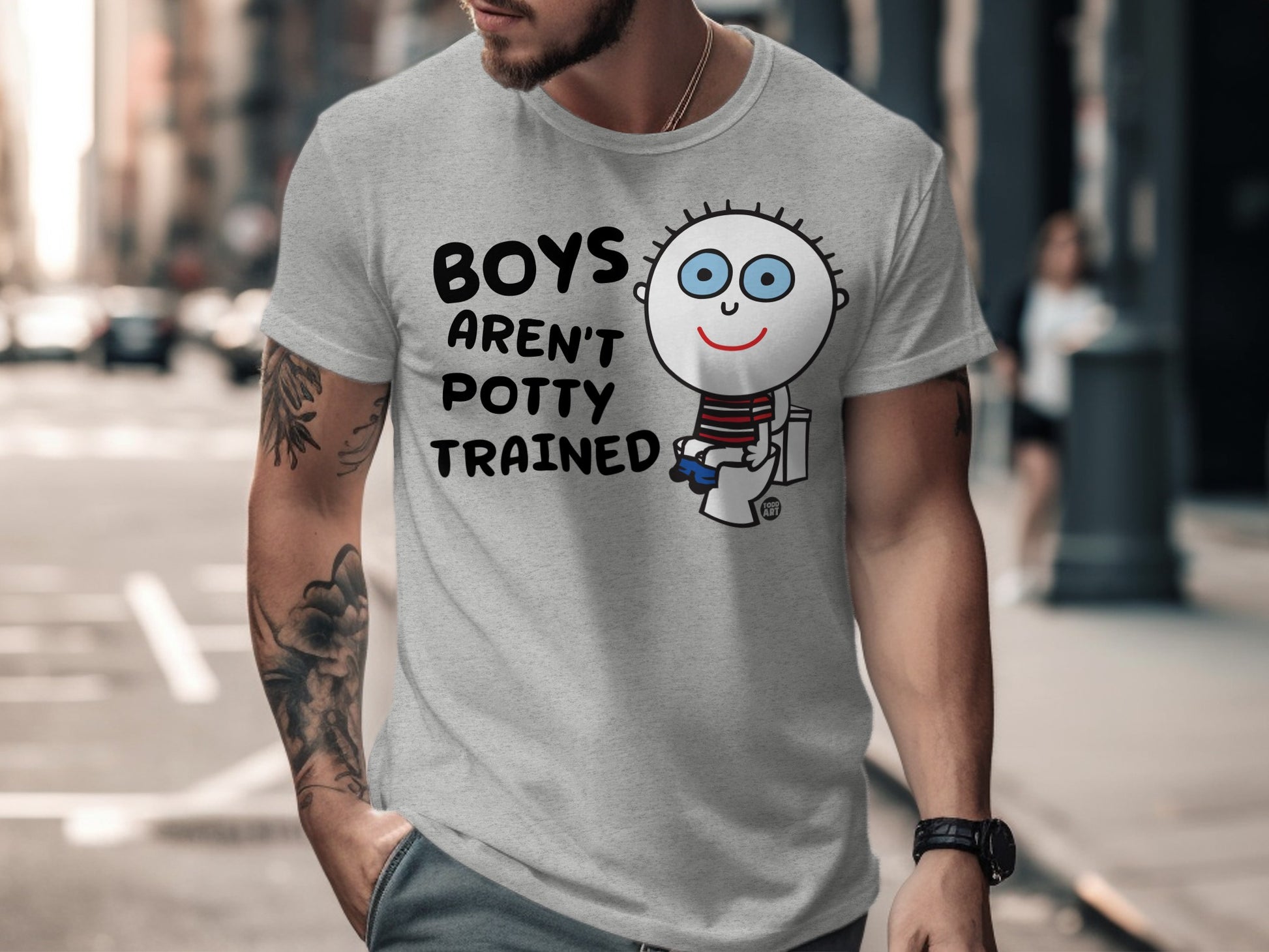 Boys Aren't Potty Trained Funny Graphic Tee product