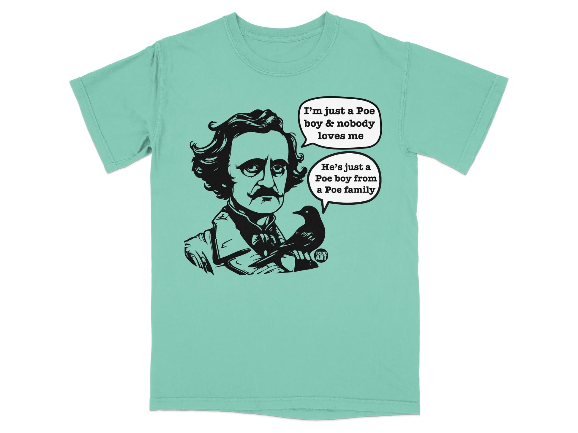 Edgar Allan Poe illustration with text about being a Poe boy.