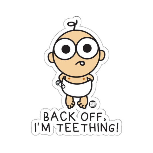 Back Off I'm Teething Baby Sticker Product