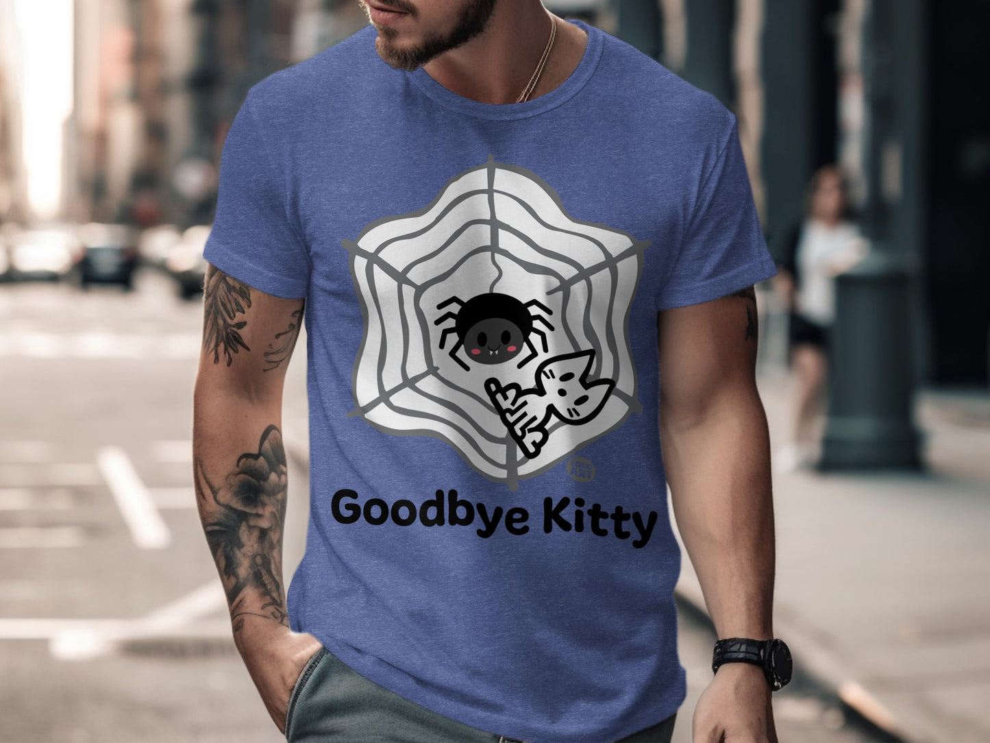 Goodbye Kitty Spider and Cat Graphic T-Shirt