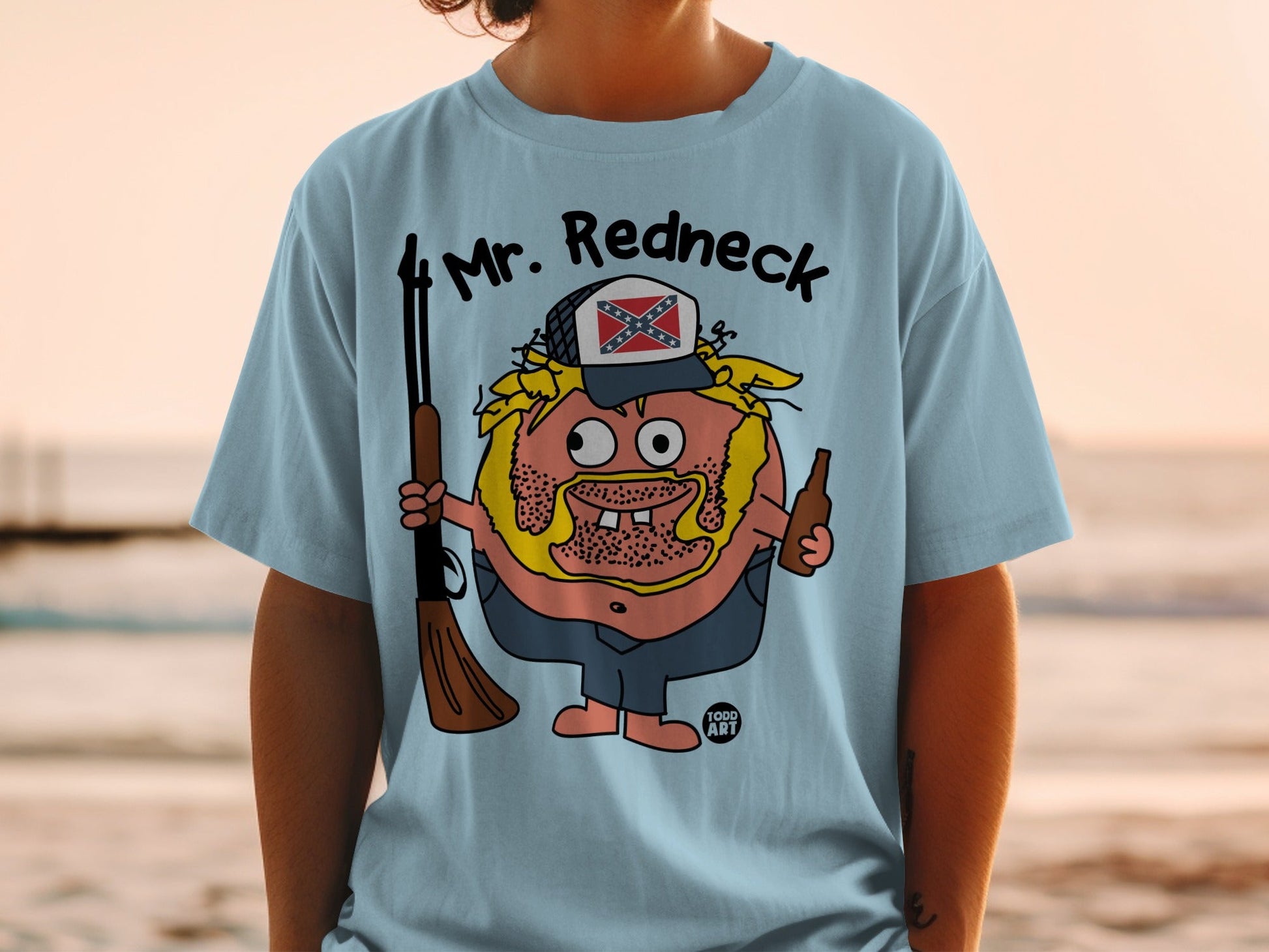 Mr. Redneck Cartoon Character Graphic Tee