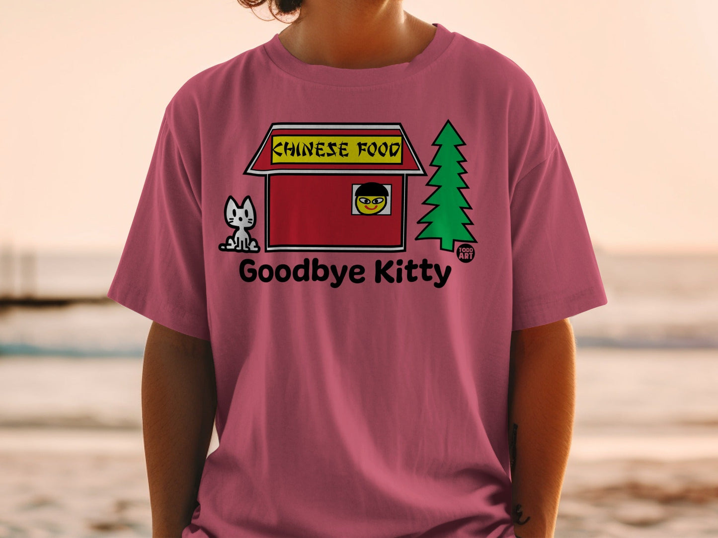 Chinese Food Goodbye Kitty Graphic T-Shirt
