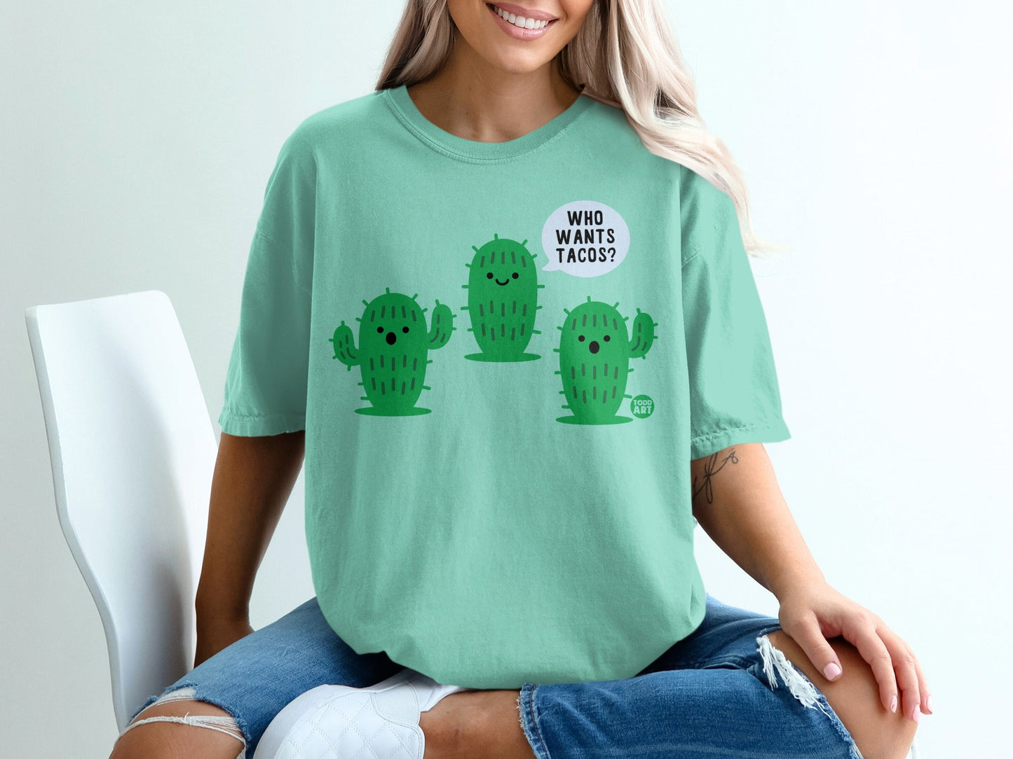Who Wants Tacos Cute Cactus Graphic T-Shirt