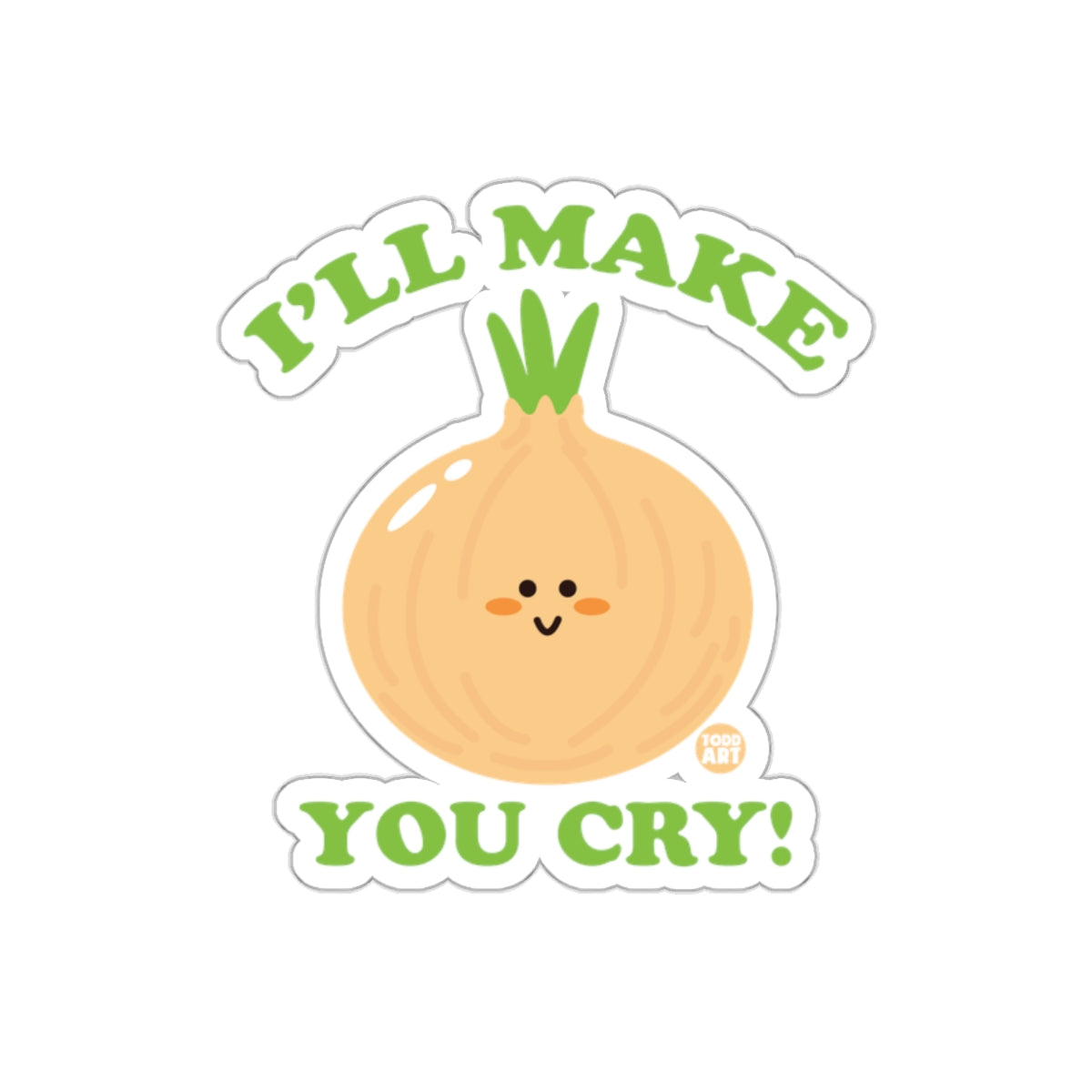 I'll Make You Cry! Cute Onion Design Sticker
