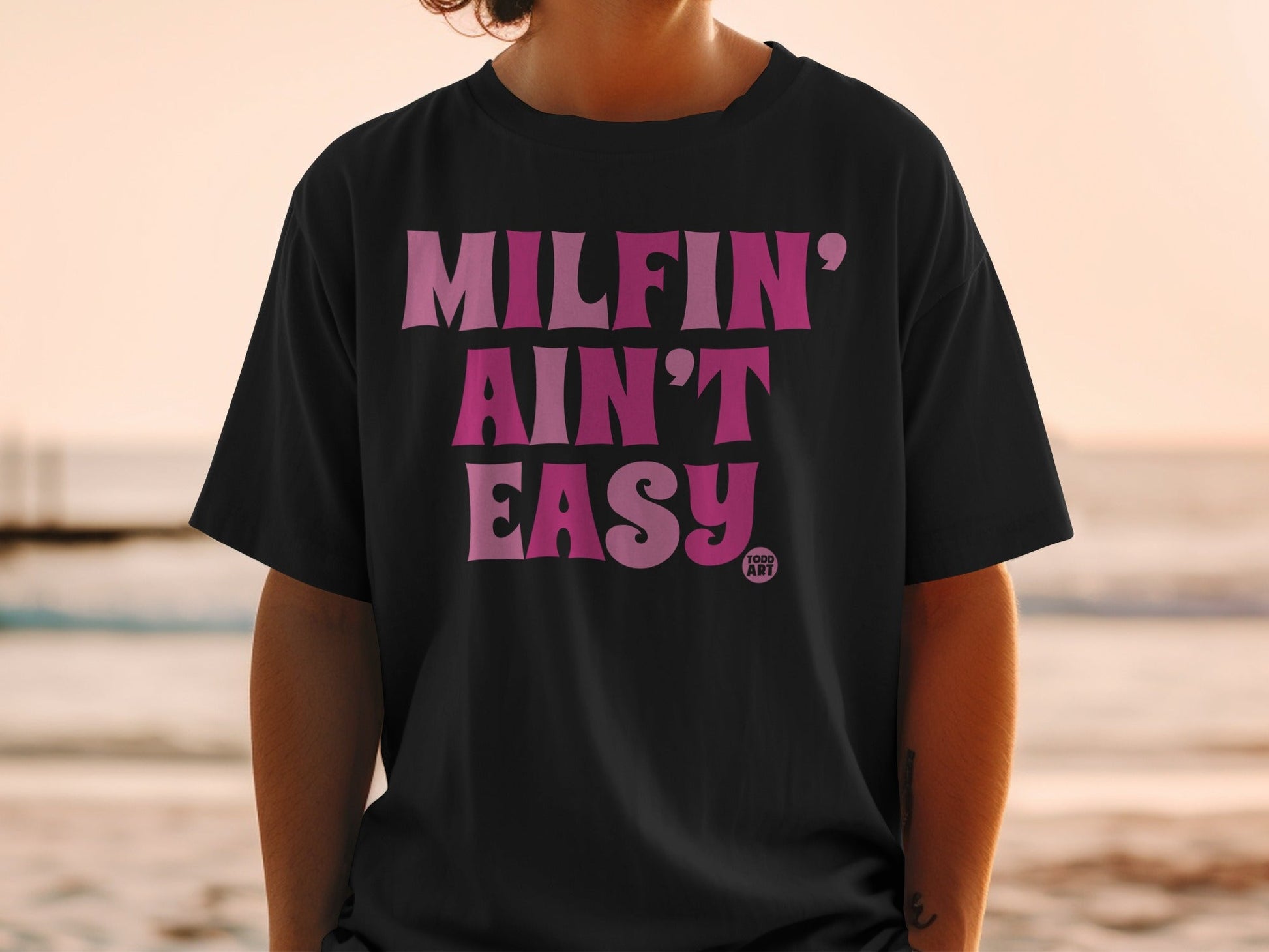 MILFIN AIN'T EASY Graphic Slogan T-Shirt