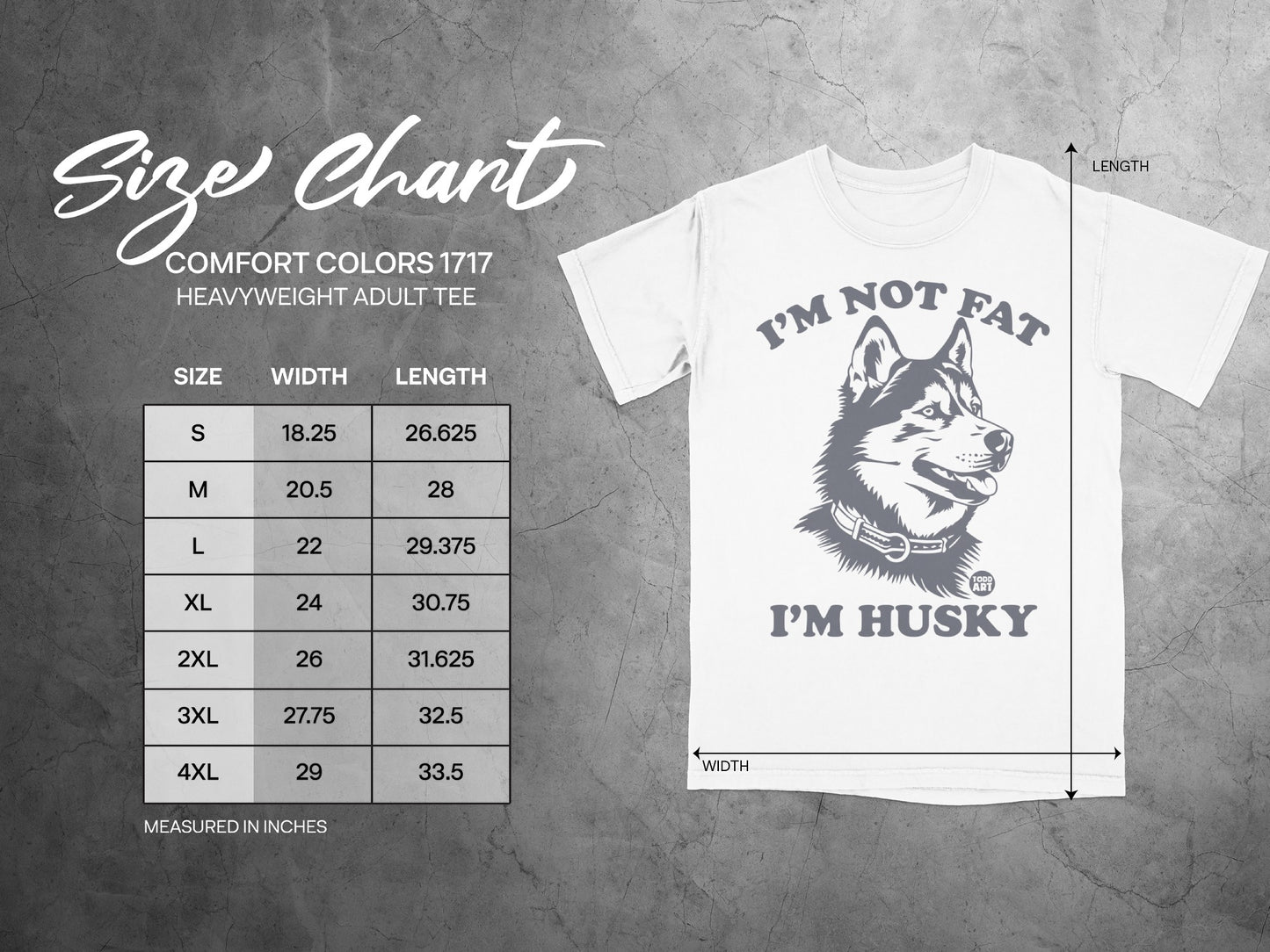 I'm Not Fat I'm Husky Heavyweight Adult Tee