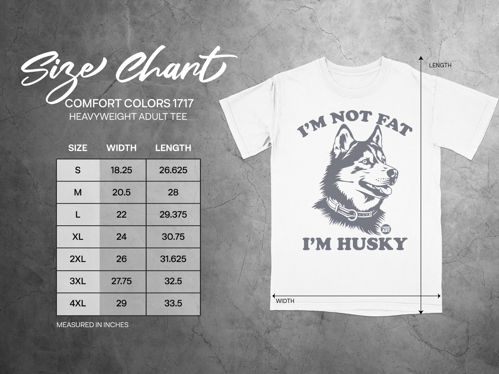 I'm Not Fat I'm Husky Heavyweight Adult Tee