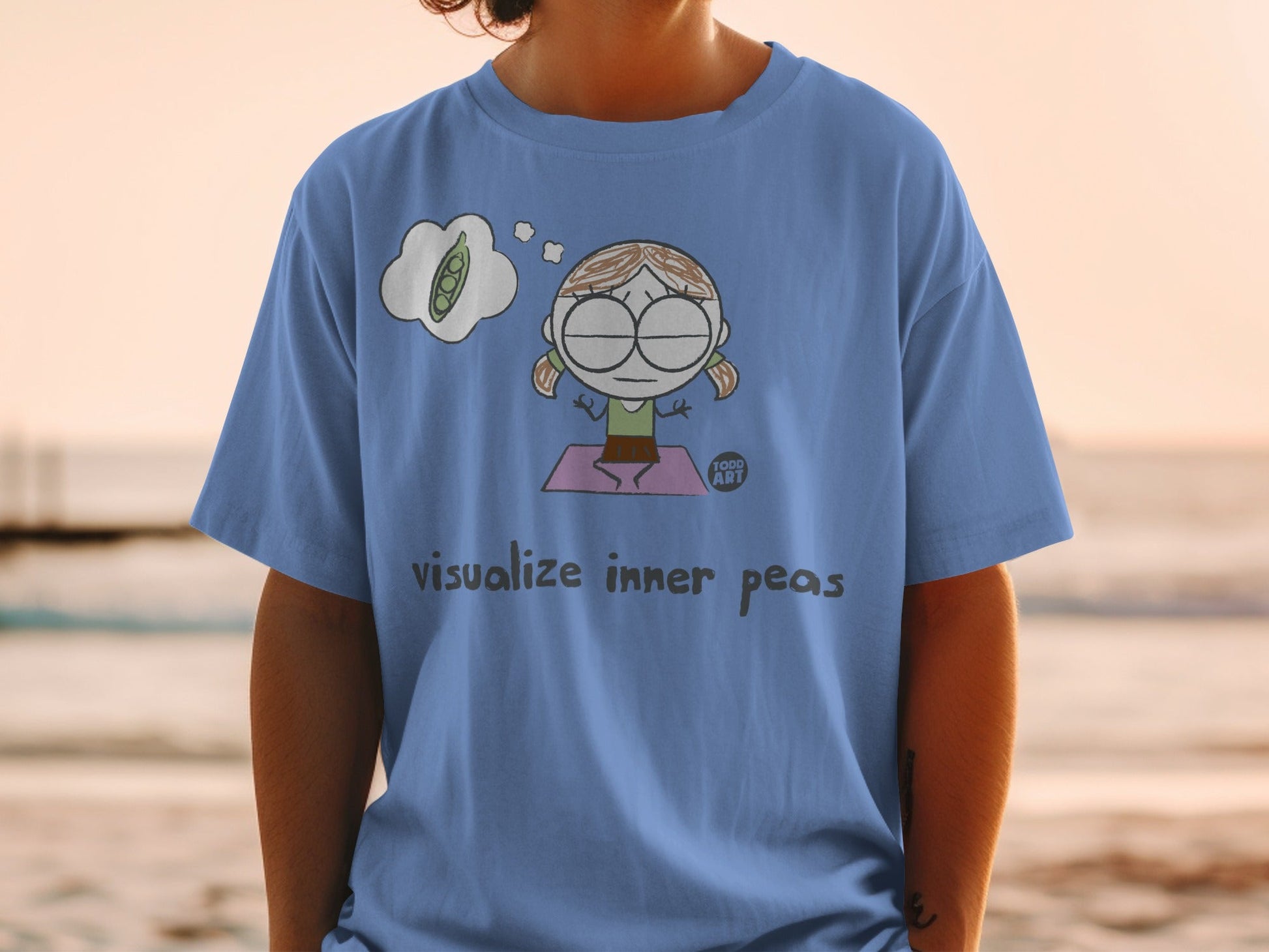 Visualize Inner Peas Relaxed Fit Blue T-Shirt