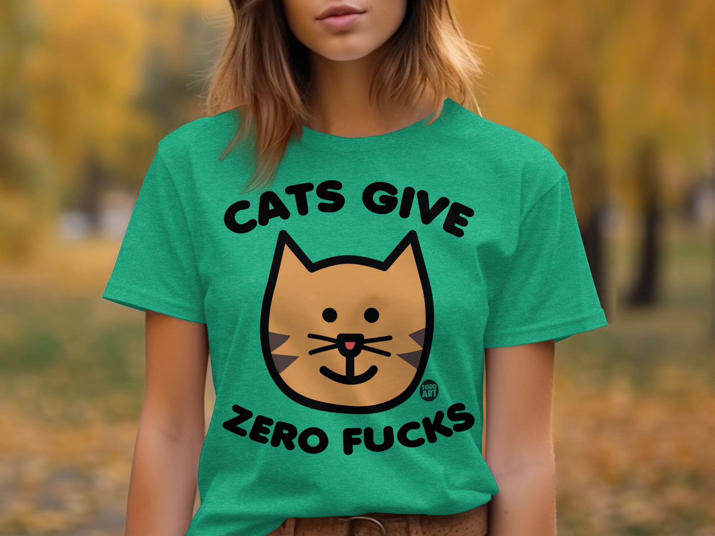 Cats Give Zero Fucks Graphic Shirt Casual Wear