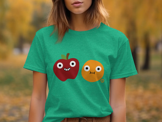 Cute Funny Apple and Orange Faces Shirt