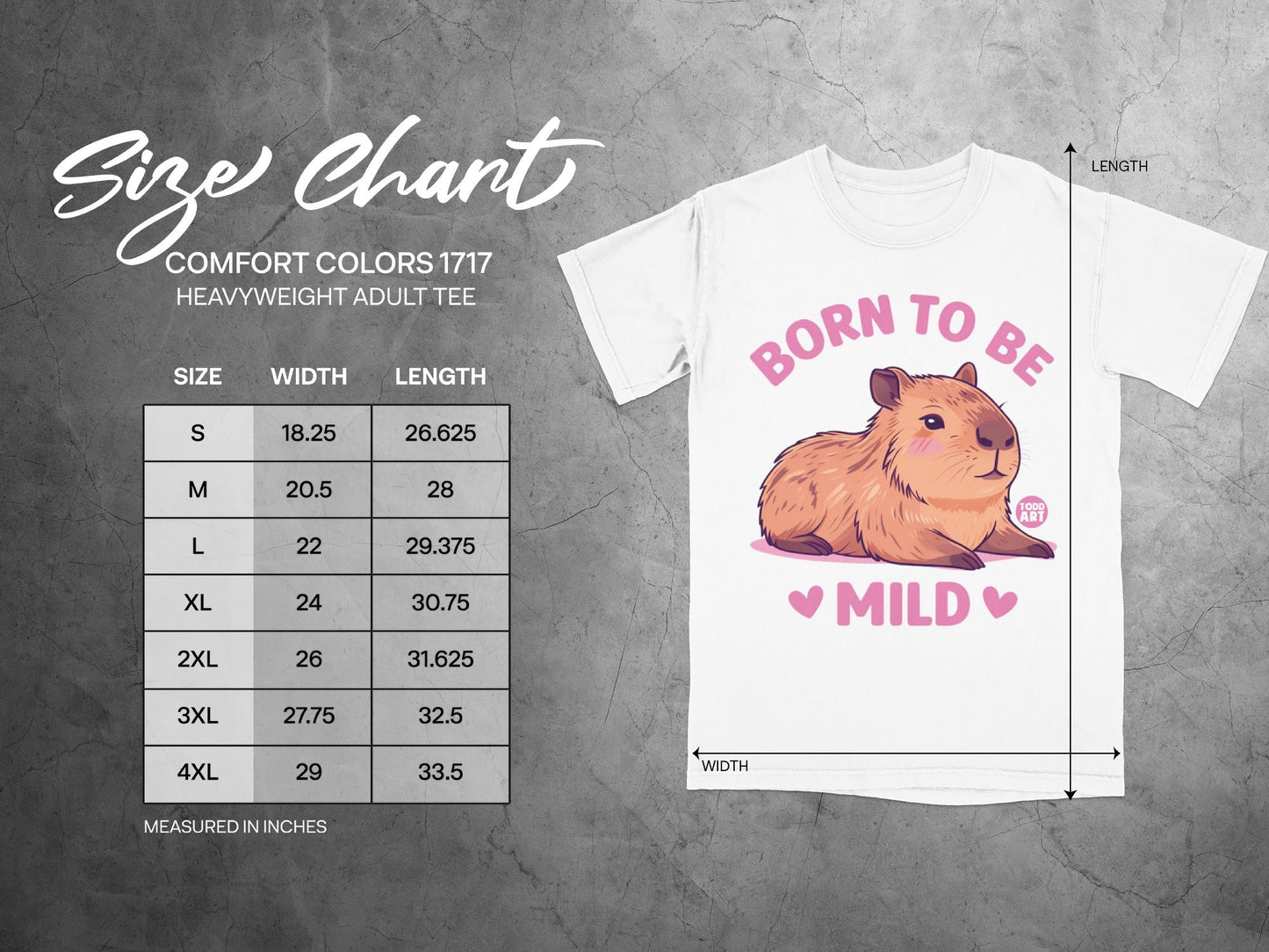 Born to Be Mild Adorable Capybara Themed Tee
