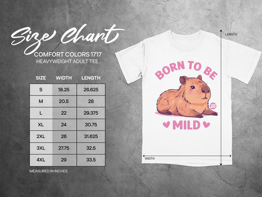 Born to Be Mild Adorable Capybara Themed Tee