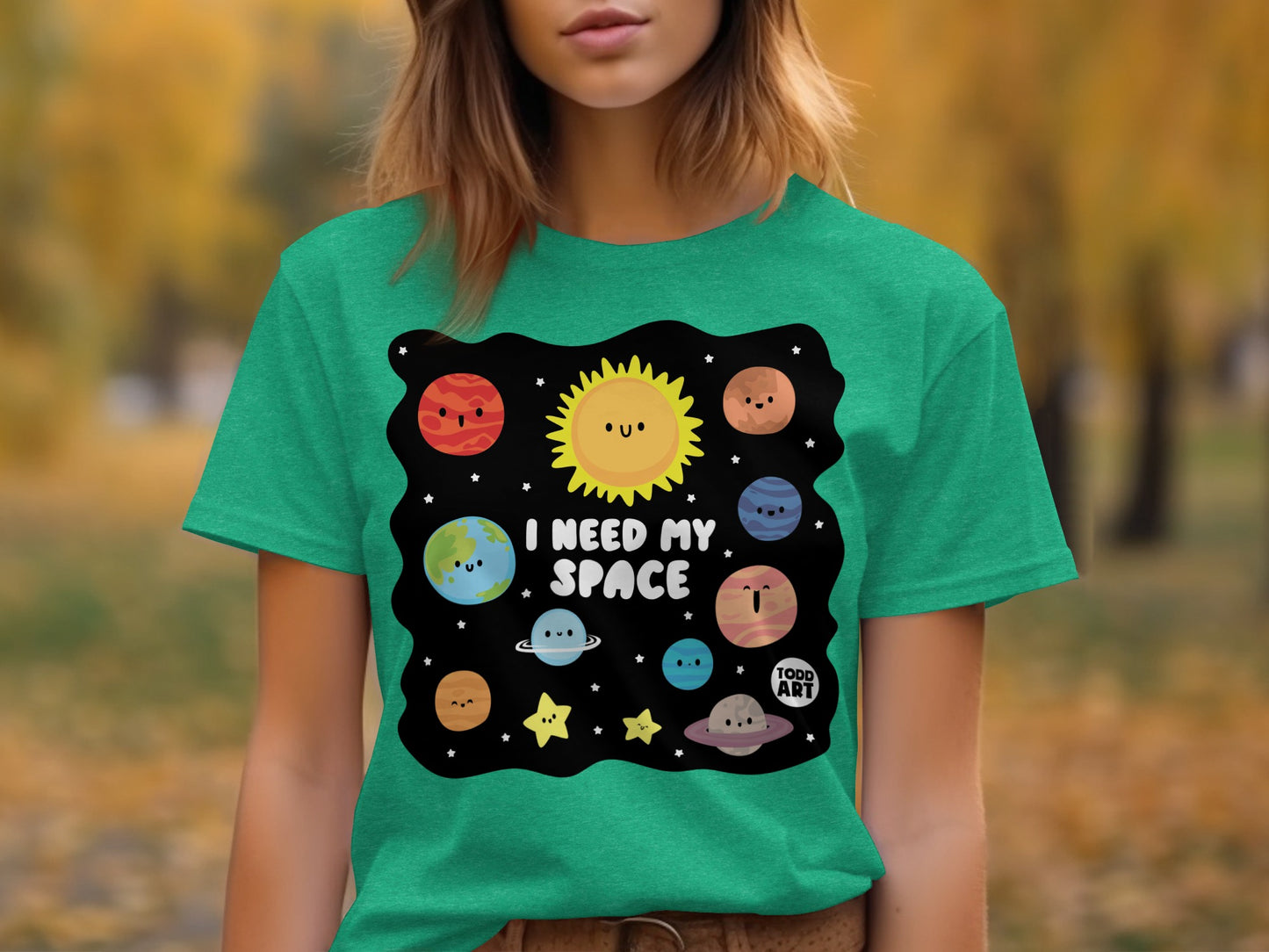 Vibrant I Need My Space Graphic Tee Shirt