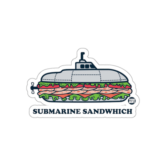 Submarine Sandwich Illustration Sticker Decal Design
