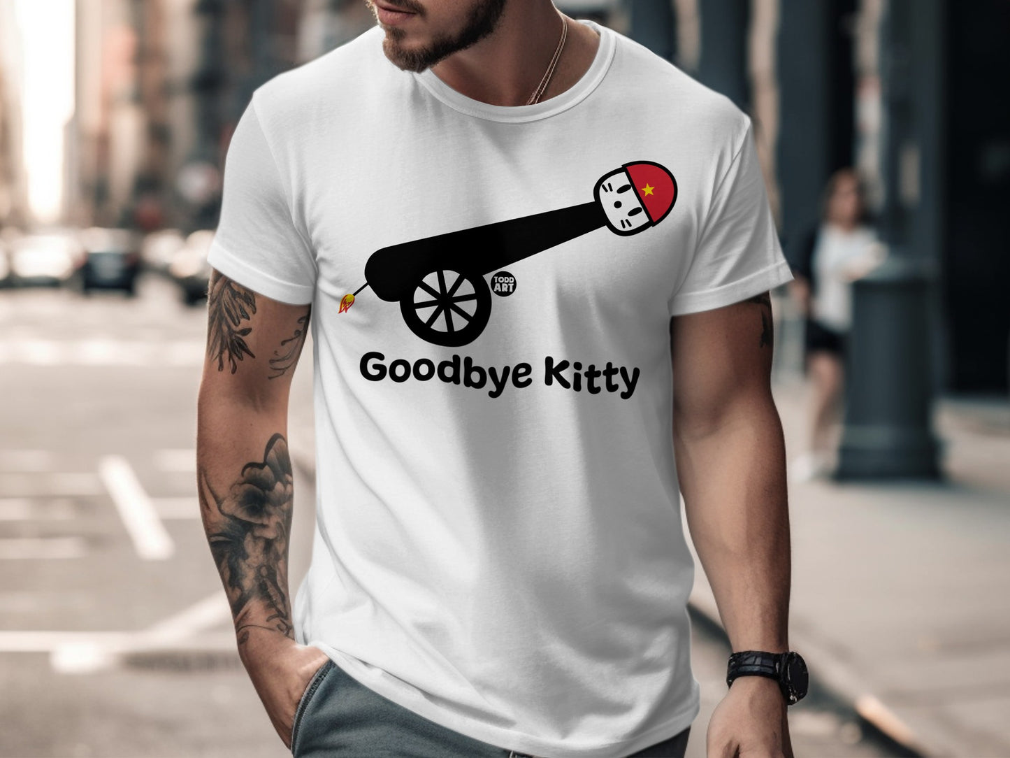 Goodbye Kitty Unique Graphic Printed T-Shirt