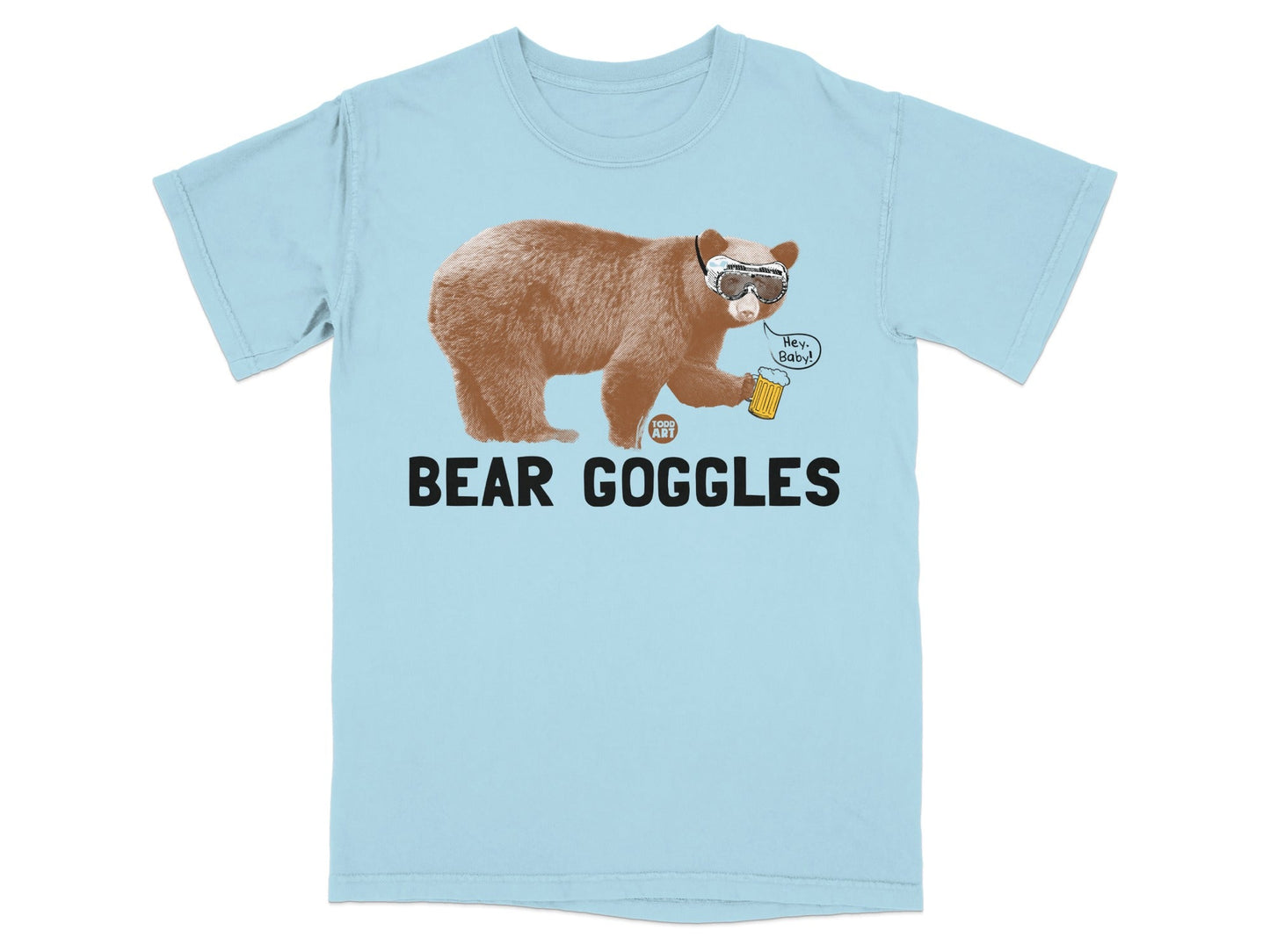 Bear Wearing Goggles and Holding Beer T-shirt