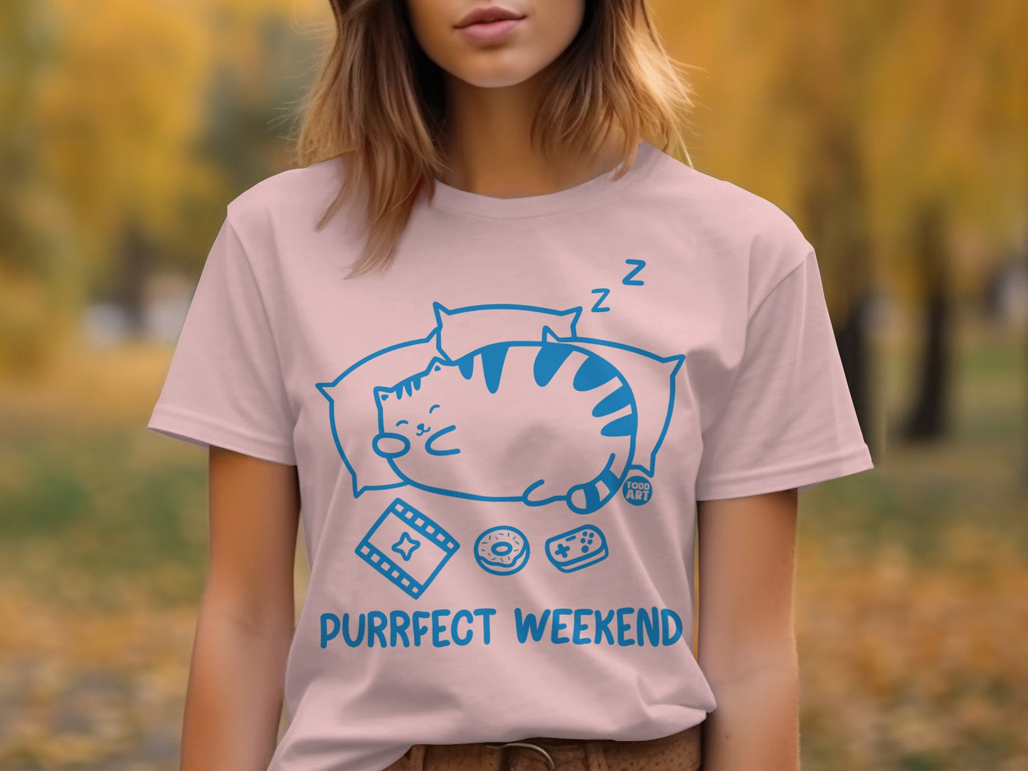 Purrfect Weekend Cat Sleeping Graphic Shirt