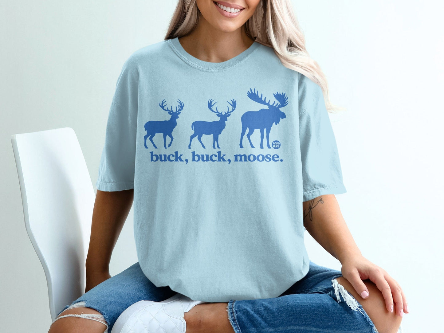 Buck Buck Moose Graphic Tee Funny Animal Shirt